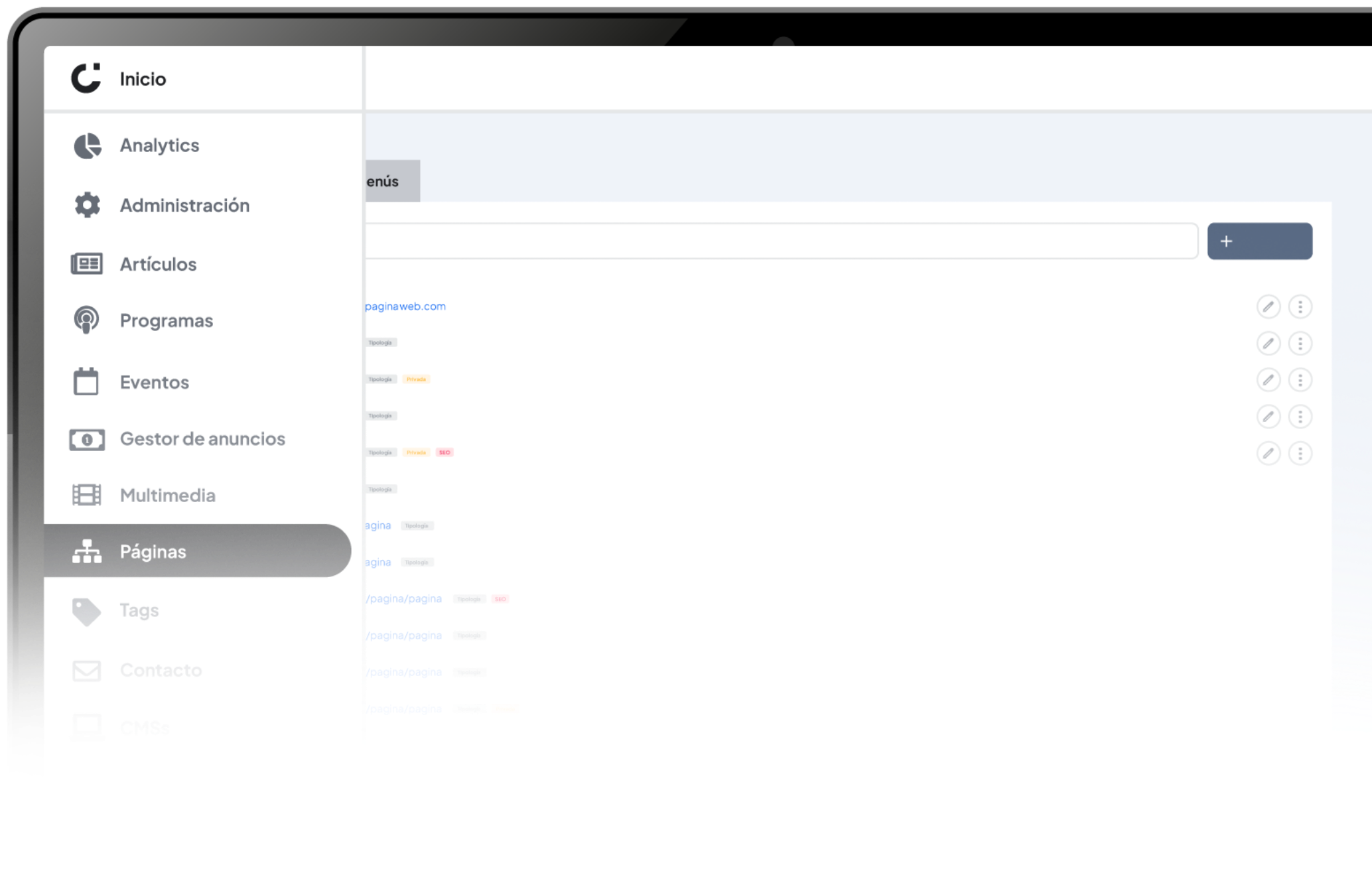 Screenshot of Cubentio Homepage